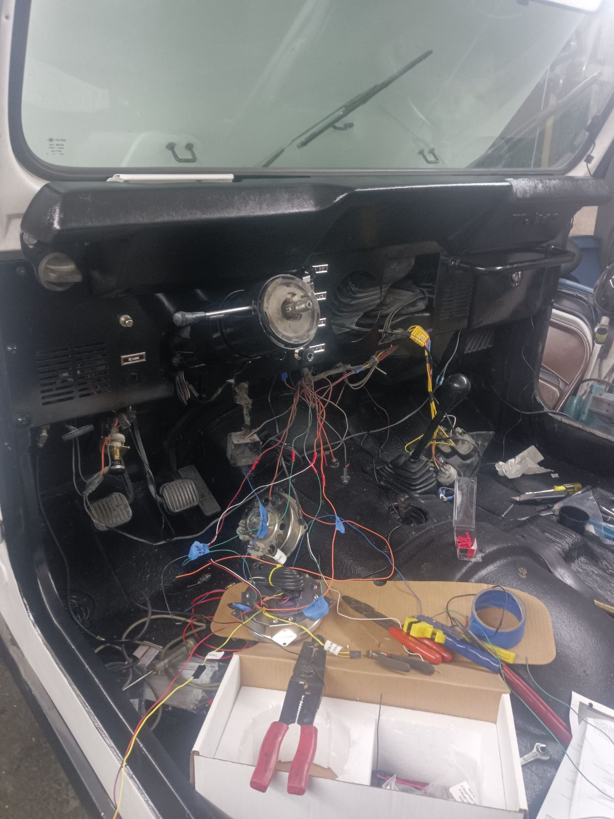 Interior wiring work on CJ-7